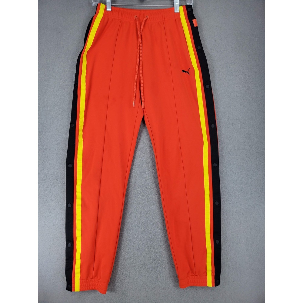 Puma Fenty Rihanna Track Pants S Orange Yellow Snap Tearaway 577342-02